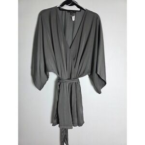 Lulus Romper‎ Wrap Front Tie Waist Dolman Sleeve Gray XL